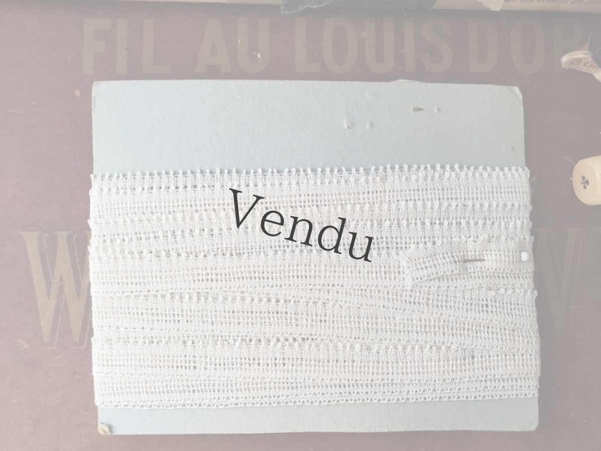 画像4: フランスヴィンテージ　台紙巻き手編みボビンレース600cm〜 (4)