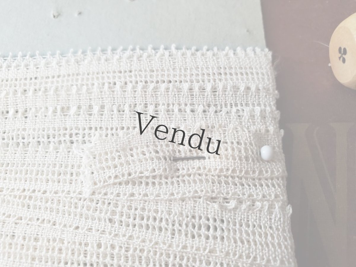 画像5: フランスヴィンテージ　台紙巻き手編みボビンレース600cm〜 (5)