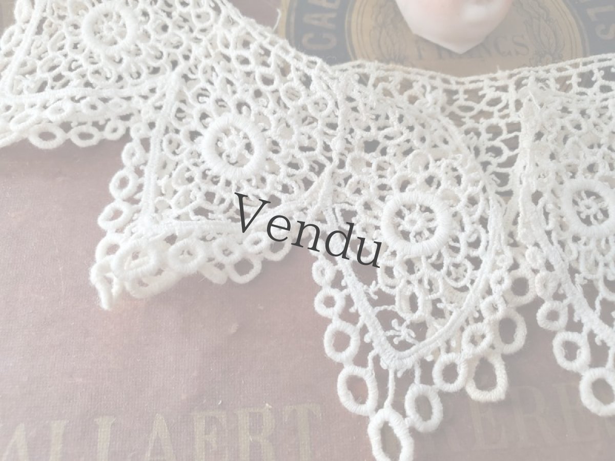 画像2: フランスヴィンテージ　レースのつけ襟 (2)