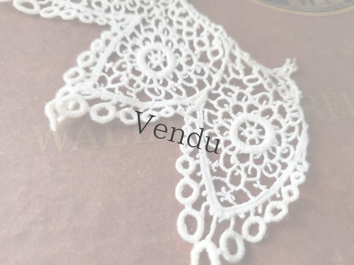 画像4: フランスヴィンテージ　レースのつけ襟 (4)