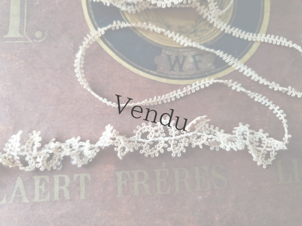 画像3: フランスアンティーク　極細4mm幅レース 100cm〜 (3)