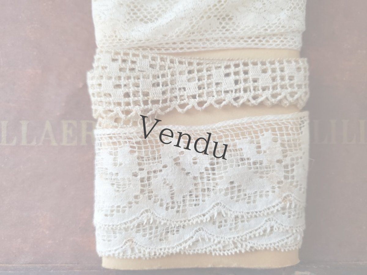 画像5: フランスアンティーク　台紙巻き色々レース 6種類セット (5)