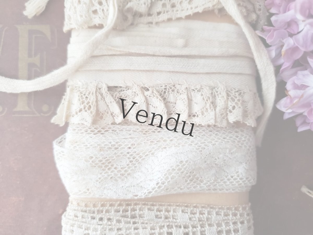 画像4: フランスアンティーク　台紙巻き色々レース 6種類セット (4)