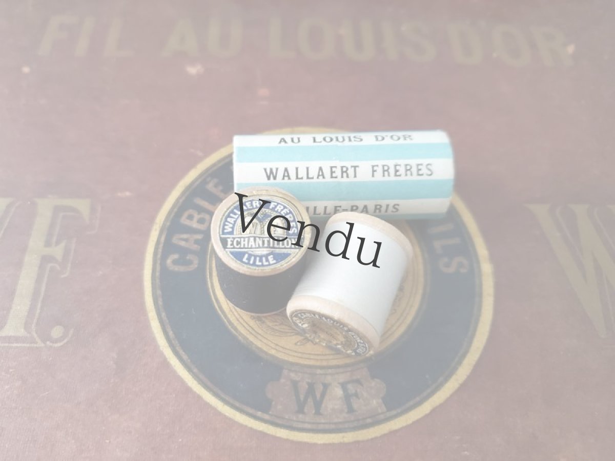 画像3: フランスアンティーク　未使用 木製ボビン お試し用白＆黒糸セット LOUIS D'OR WF (3)