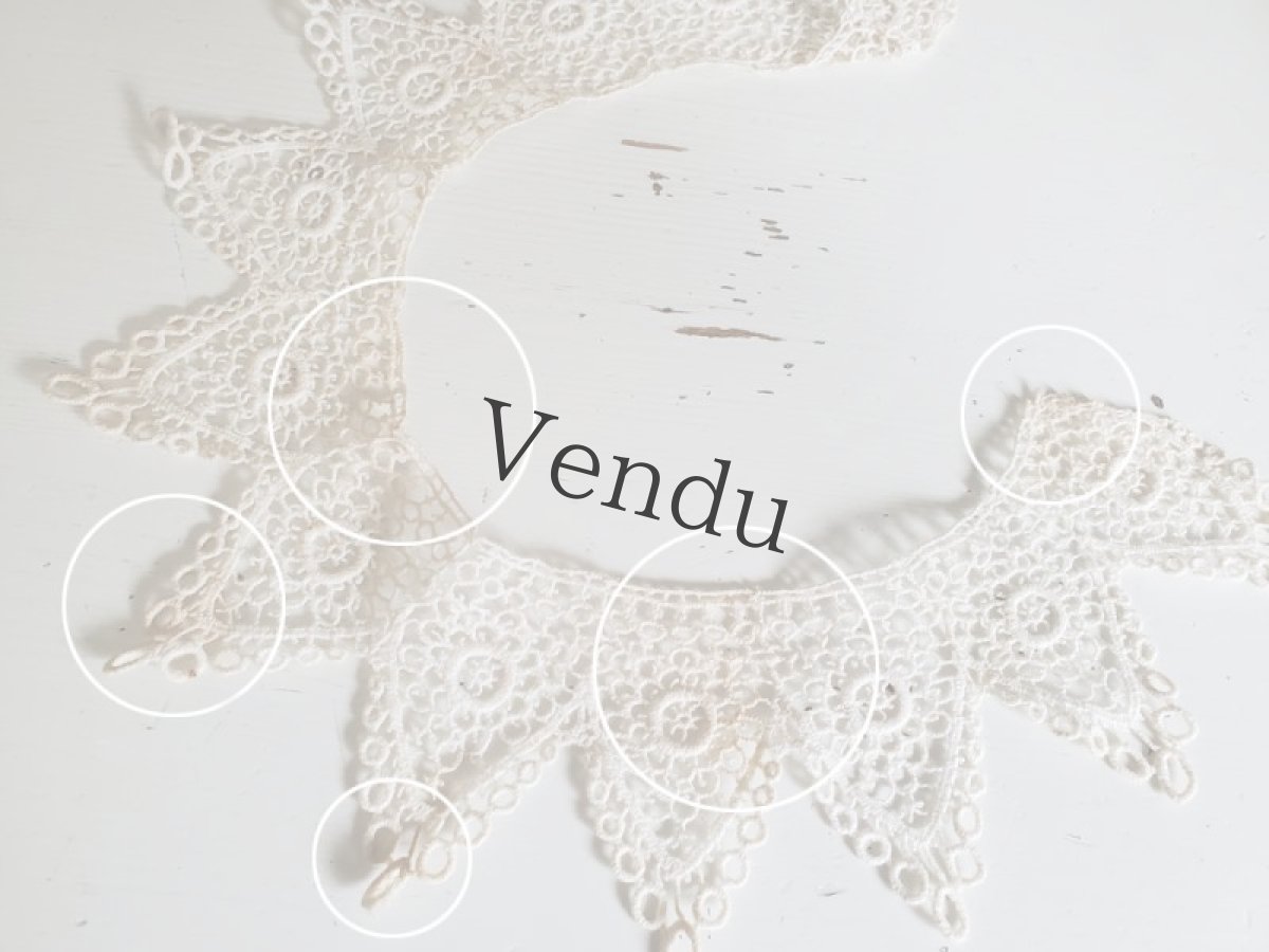 画像6: フランスヴィンテージ　レースのつけ襟 (6)