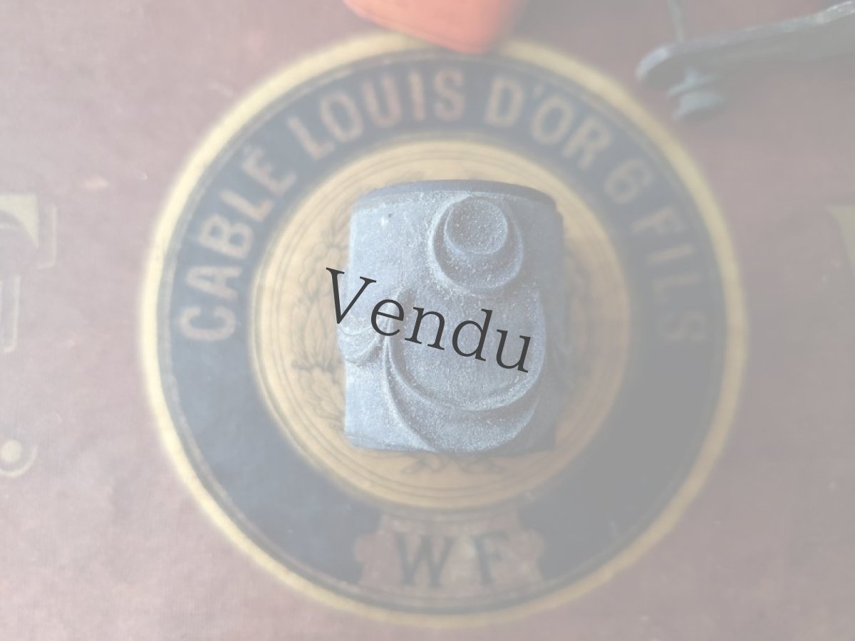 画像5: フランス 1900年前後 刺繍木製スタンプ 5こセット24-29mm (5)