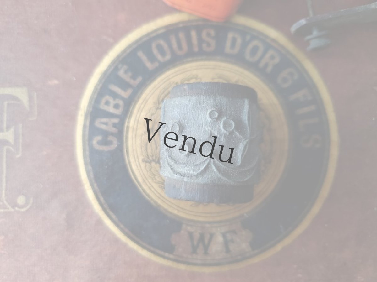 画像4: フランス 1900年前後 刺繍木製スタンプ 5こセット24-29mm (4)