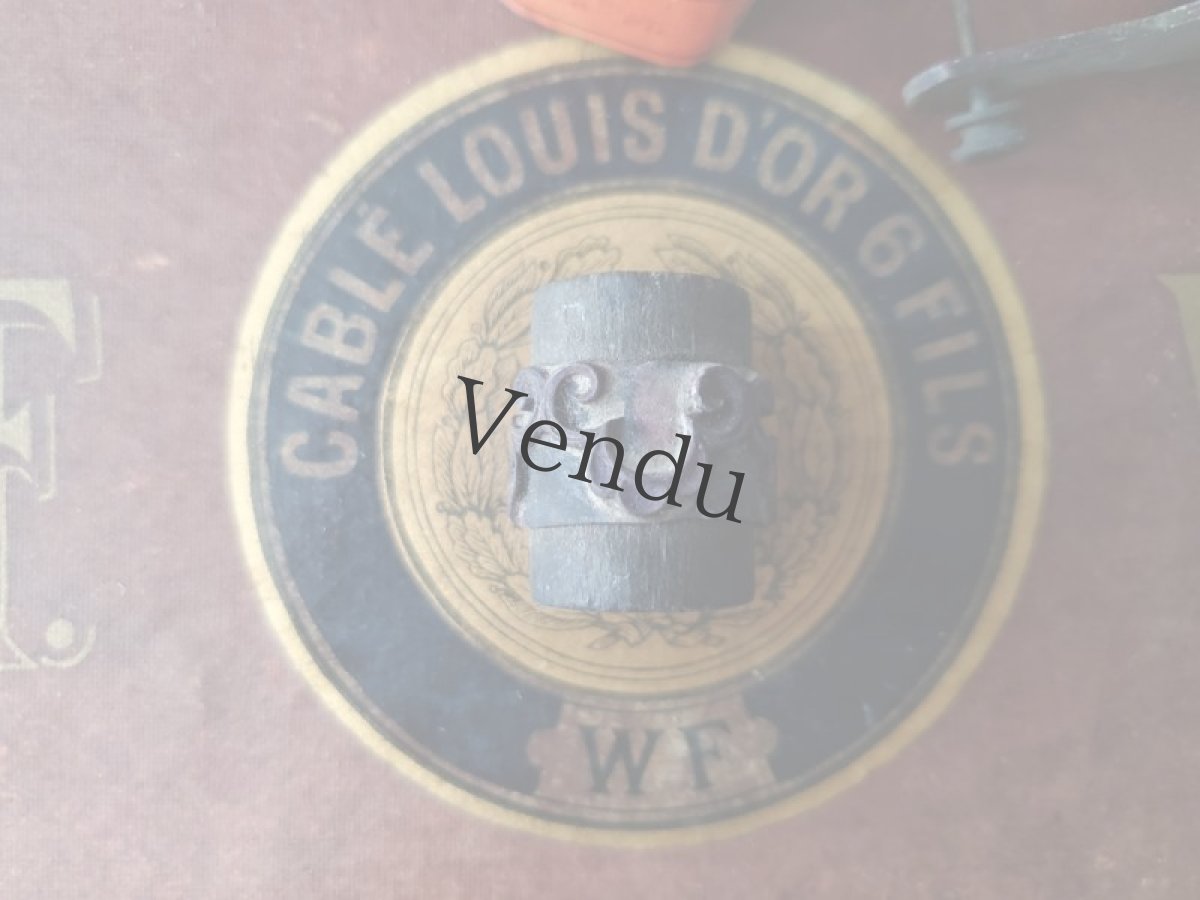 画像6: フランス 1900年前後 刺繍木製スタンプ 5こセット24-29mm (6)