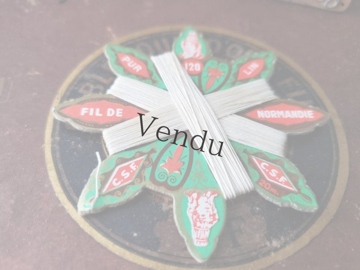 画像2: フランスアンティーク　リネン糸巻き 120 Fil de NORMANDIE C.S.F  (2)