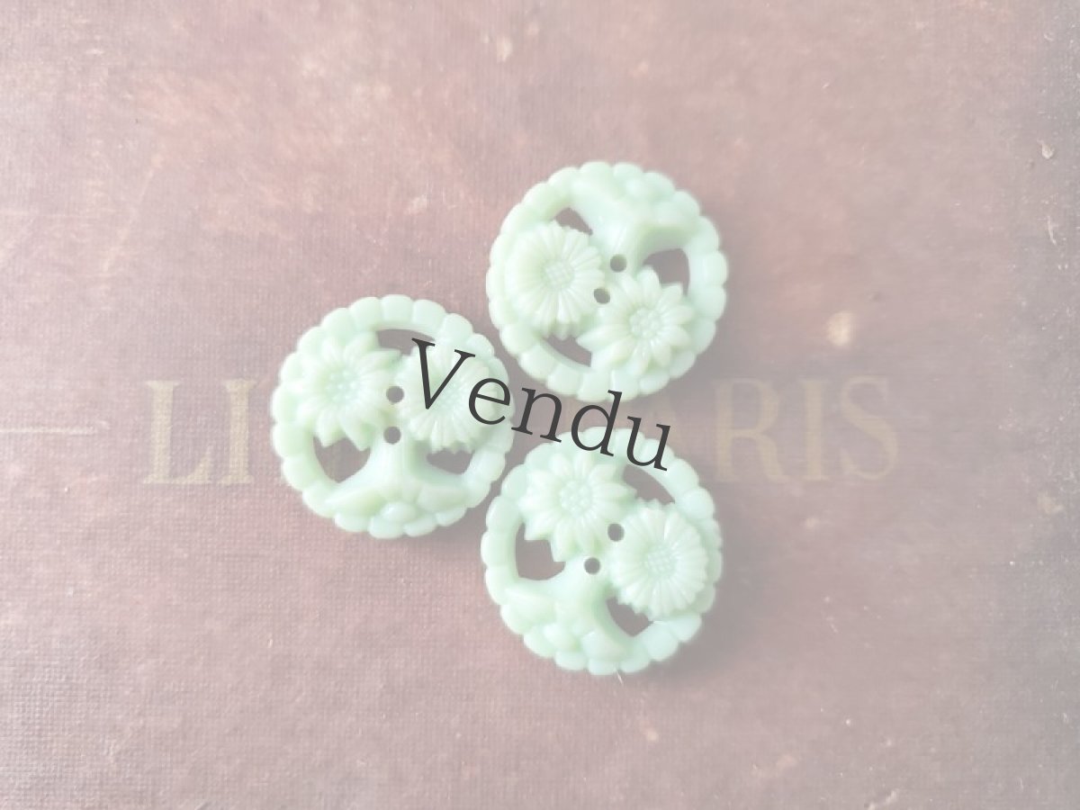 画像5: フランス 1950-1970年 お花のブーケボタン 21mm (5)