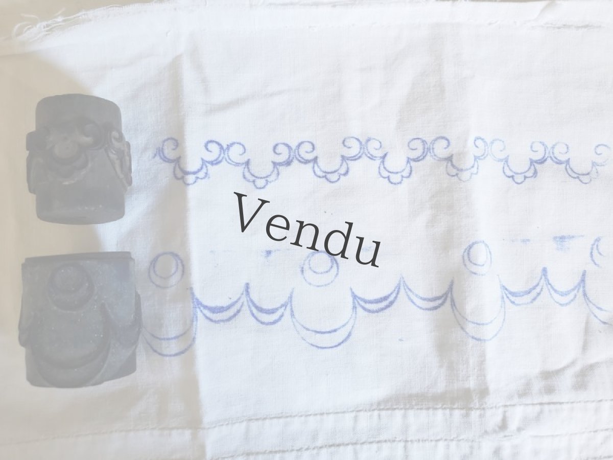 画像9: フランス 1900年前後 刺繍木製スタンプ 5こセット24-29mm (9)