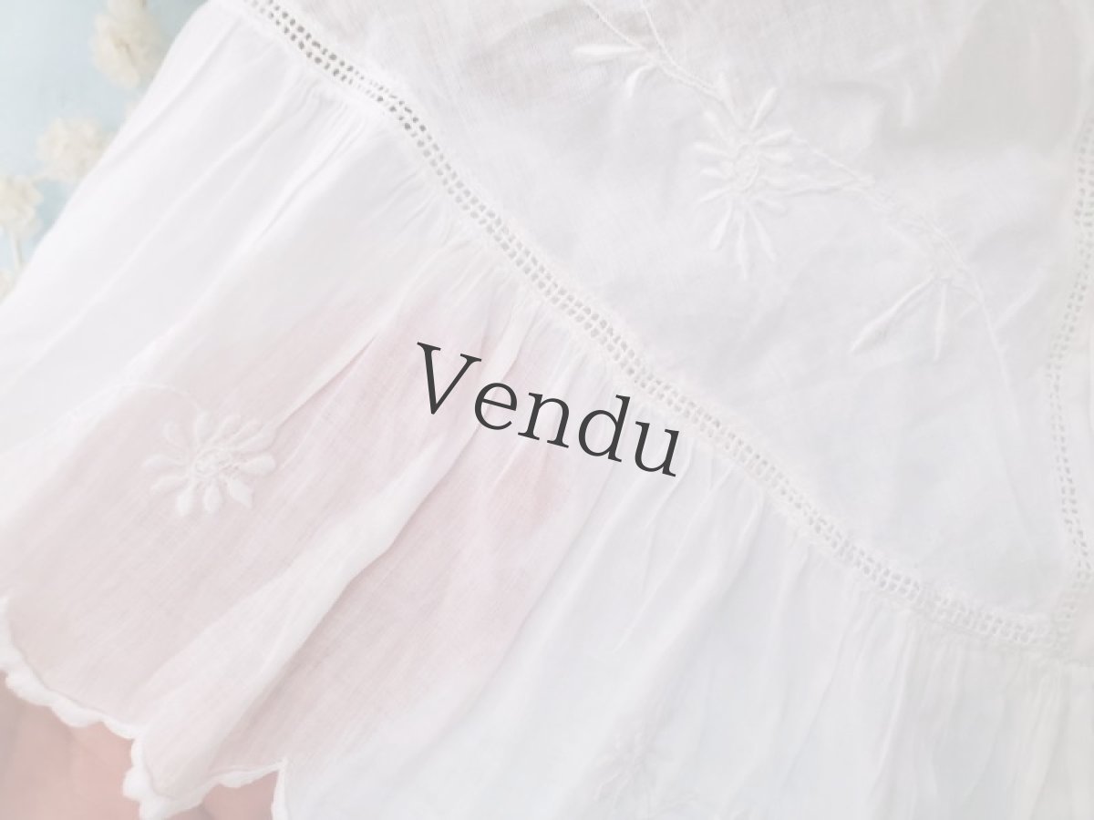 画像5: フランスヴィンテージ　マーガレット刺繍のつけ襟 (5)