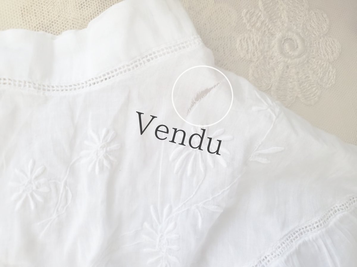 画像6: フランスヴィンテージ　マーガレット刺繍のつけ襟 (6)