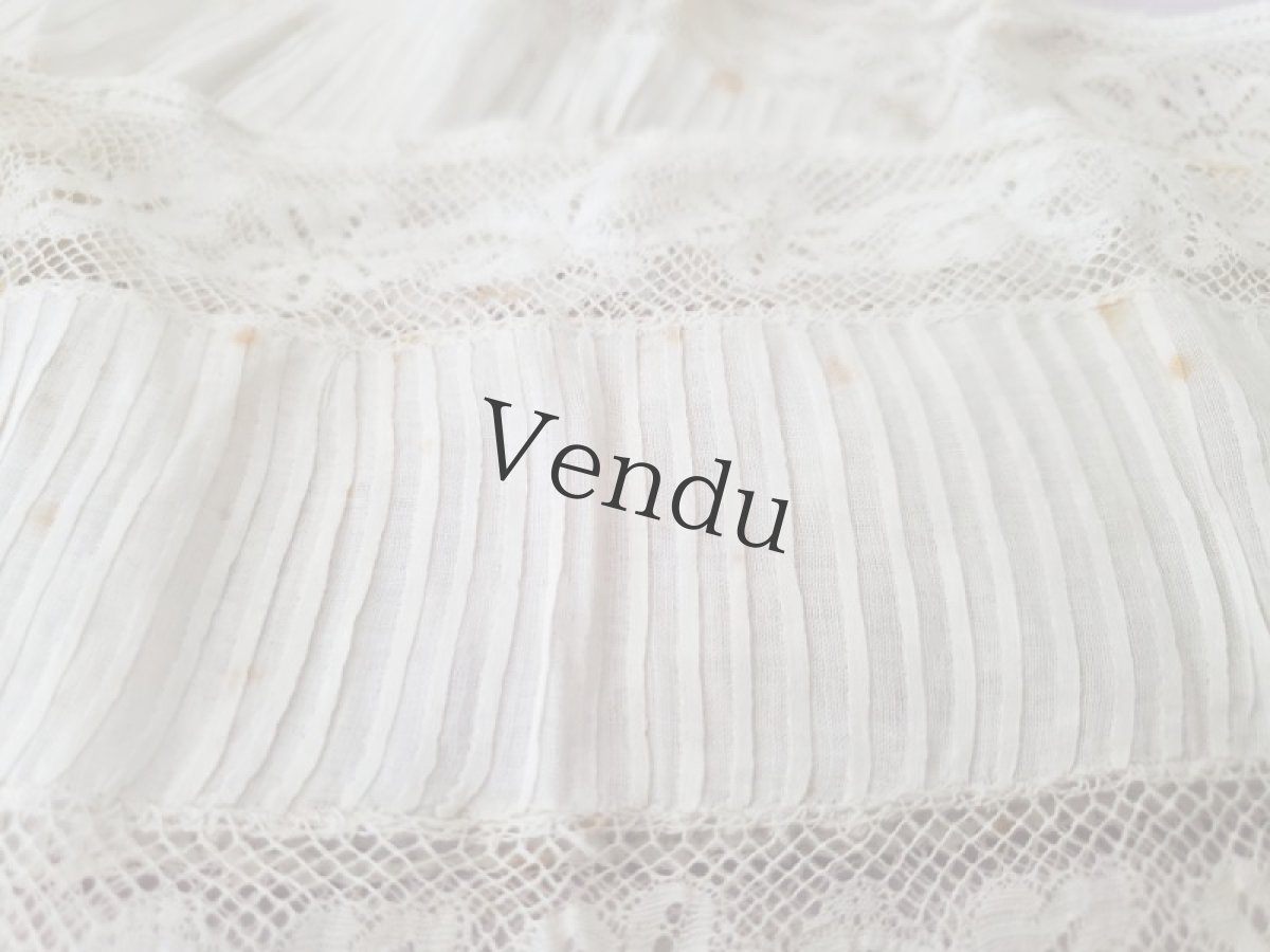 画像6: フランスアンティーク　円形ピンタック入りはぎれ 2枚セット (6)