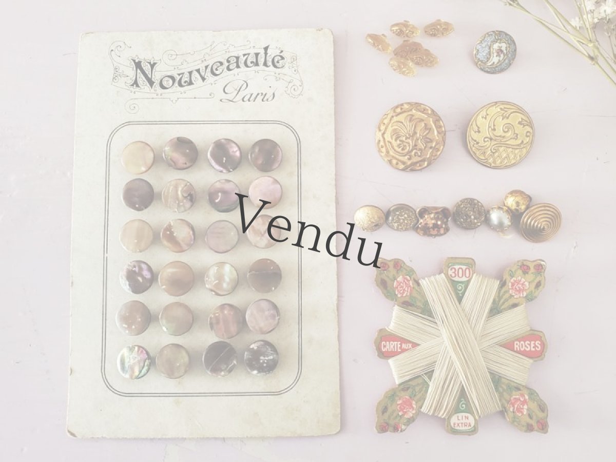 画像4: フランス 1900年前後 リネン糸巻き300 CARTE AUX ROSES (4)