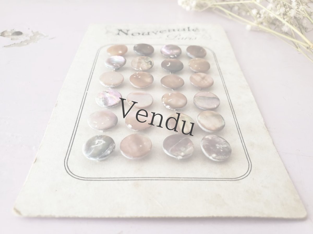 画像4: フランスアンティーク 貝ボタンシート  11mm (4)