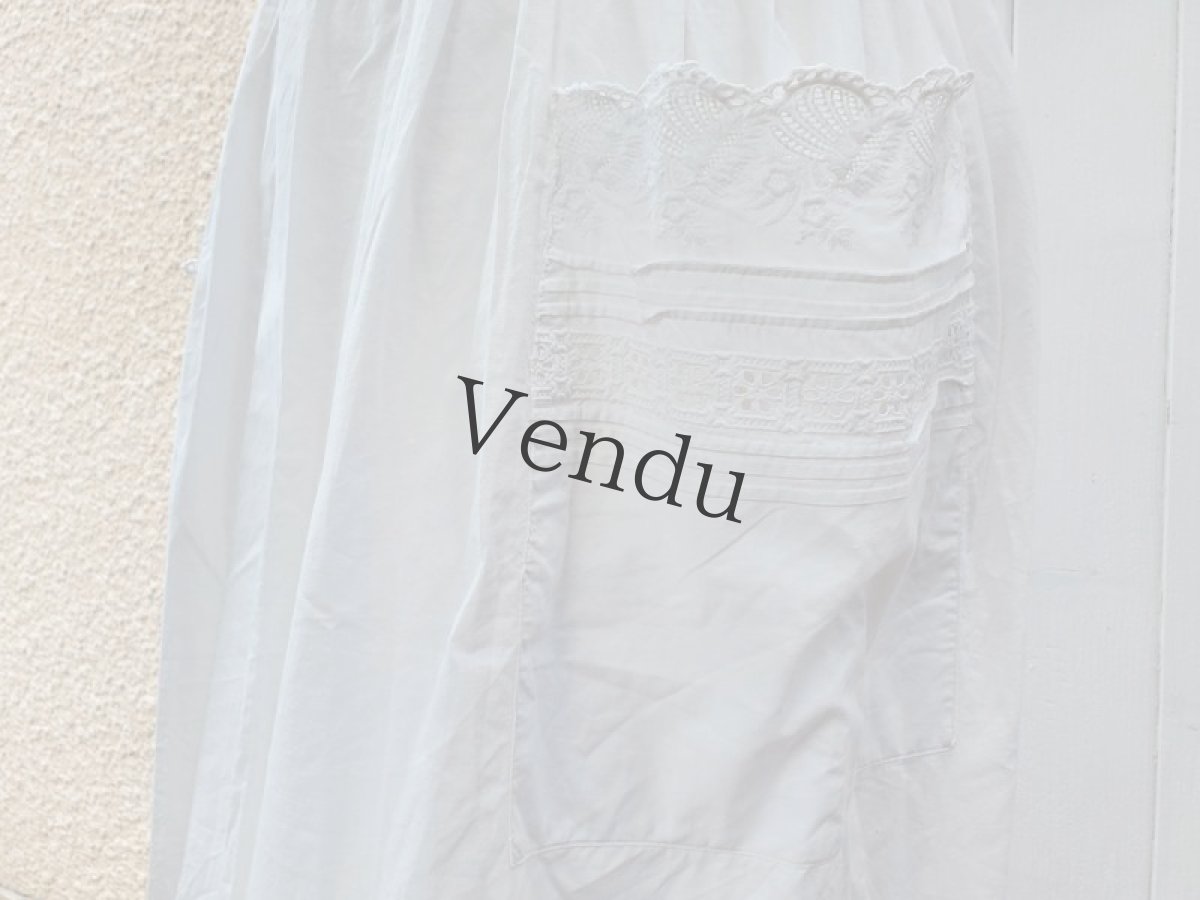 画像5: フランス 1900〜20年　タブリエ ロングサイズ (5)