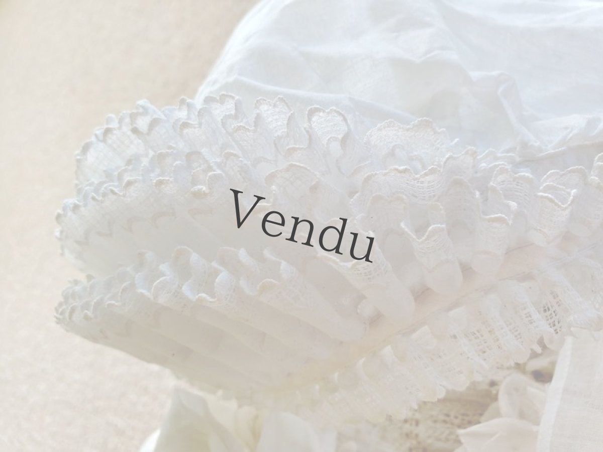 画像3: フランスアンティーク　ボネ ムースリン (3)