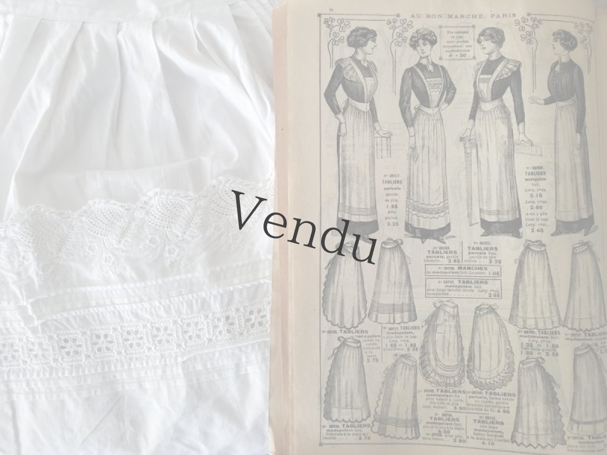 画像11: フランス 1900〜20年　タブリエ ロングサイズ (11)