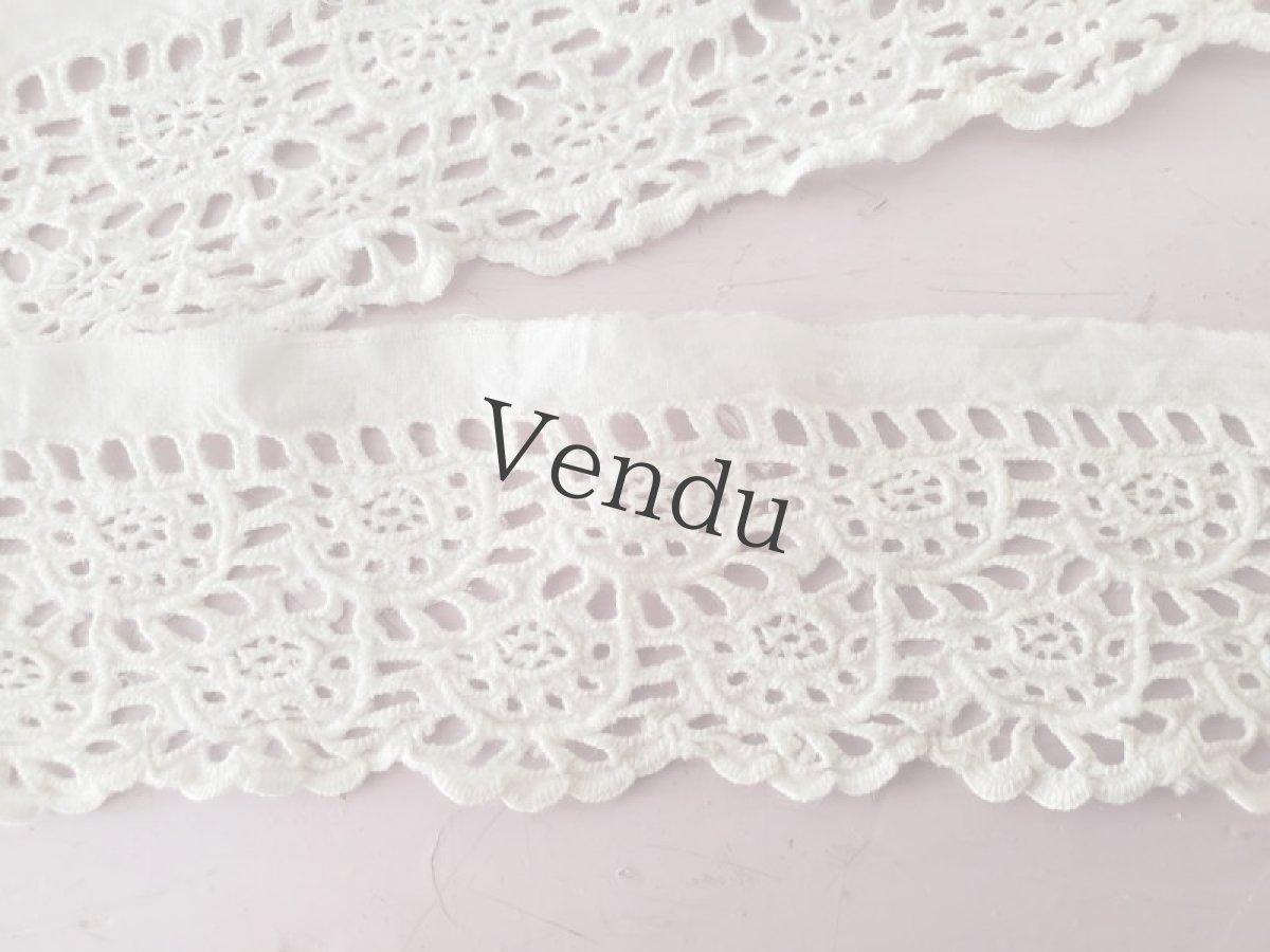 画像2: フランスヴィンテージ　カットワーク刺繍 スカラップレース 164cm (2)
