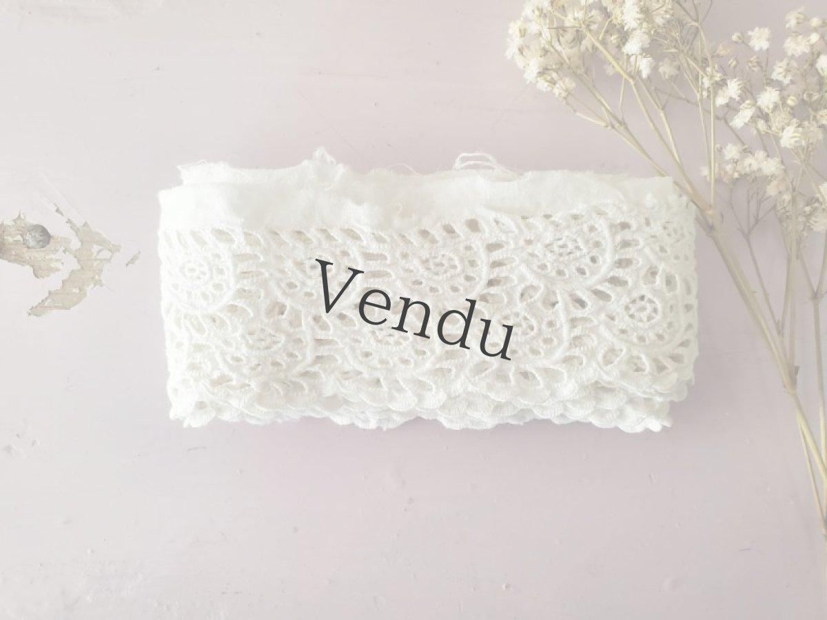 画像3: フランスヴィンテージ　カットワーク刺繍 スカラップレース 164cm (3)