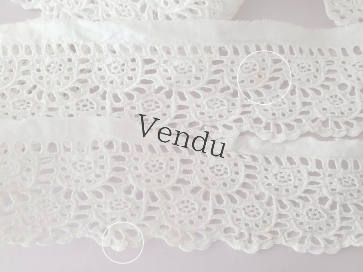 画像5: フランスヴィンテージ　カットワーク刺繍 スカラップレース 164cm (5)