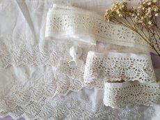 画像6: フランスヴィンテージ　カットワーク刺繍 スカラップレース 164cm (6)