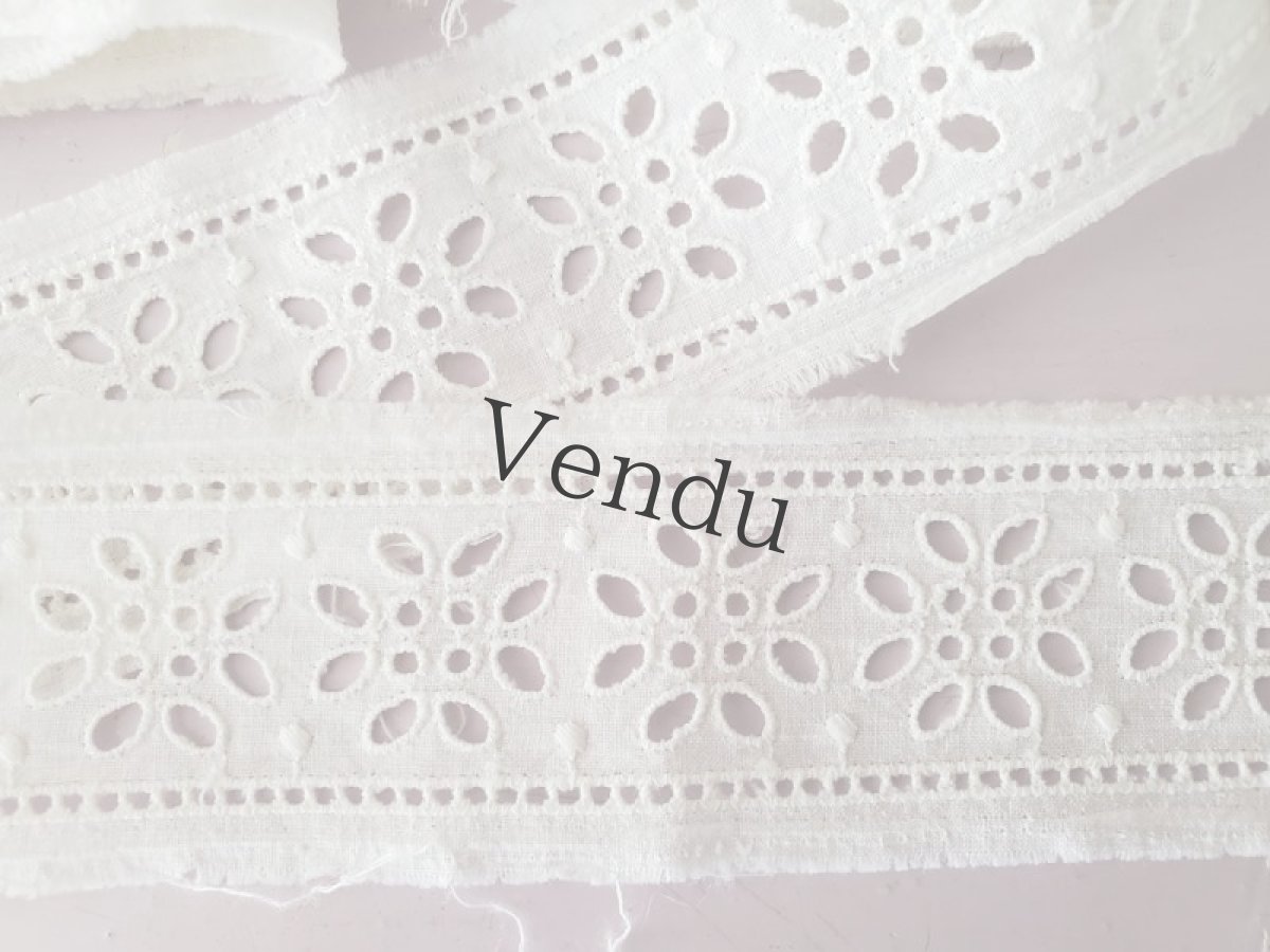 画像2: フランスヴィンテージ　カットワーク刺繍レース 154cm (2)
