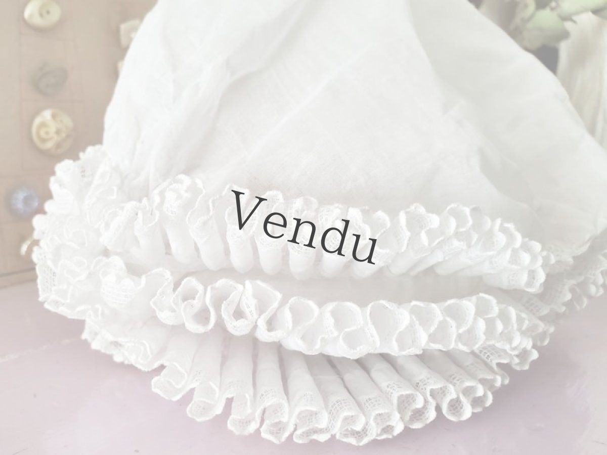 画像4: フランスアンティーク　ボネ ムースリン (4)