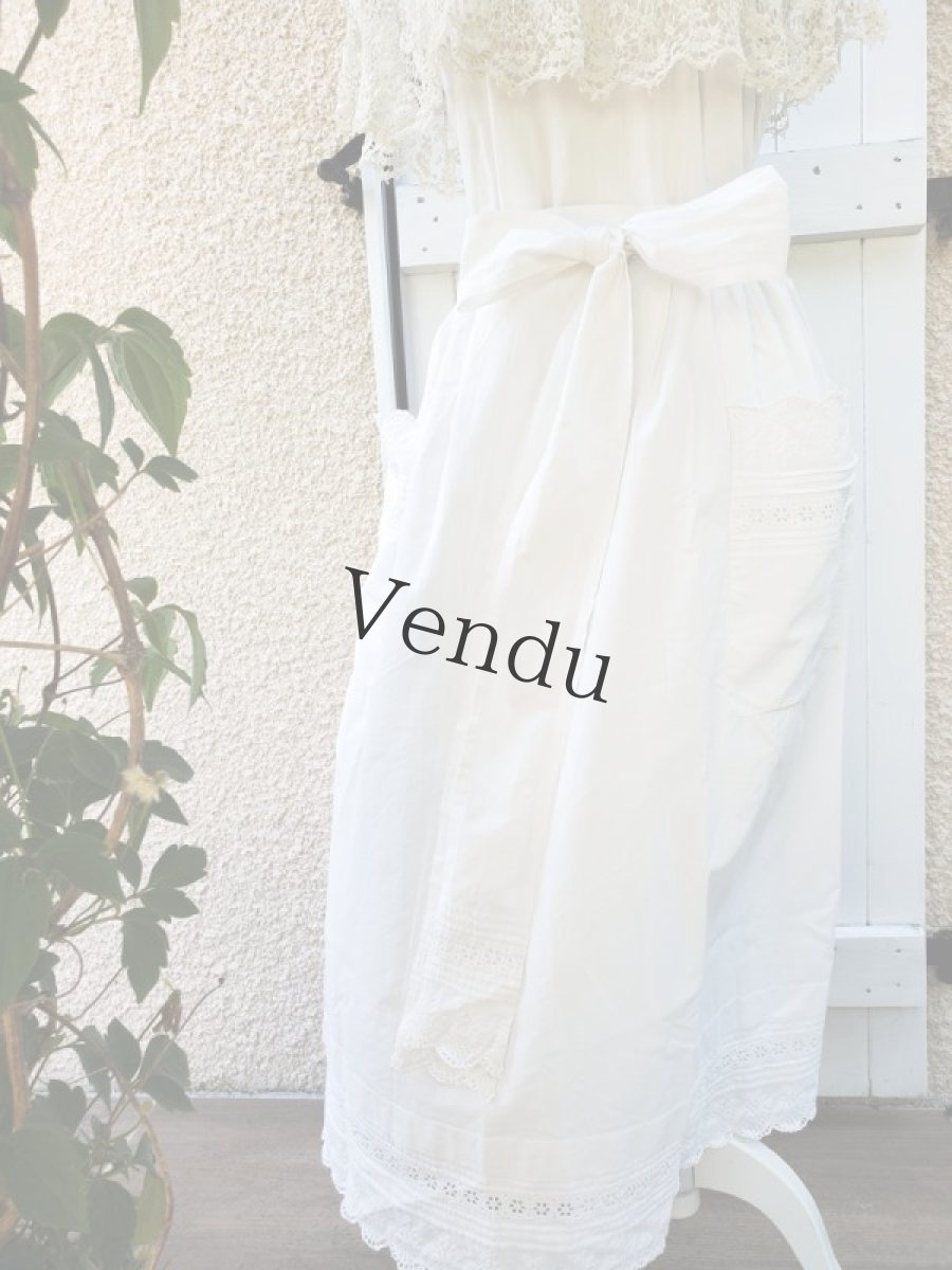 画像3: フランス 1900〜20年　タブリエ ロングサイズ (3)