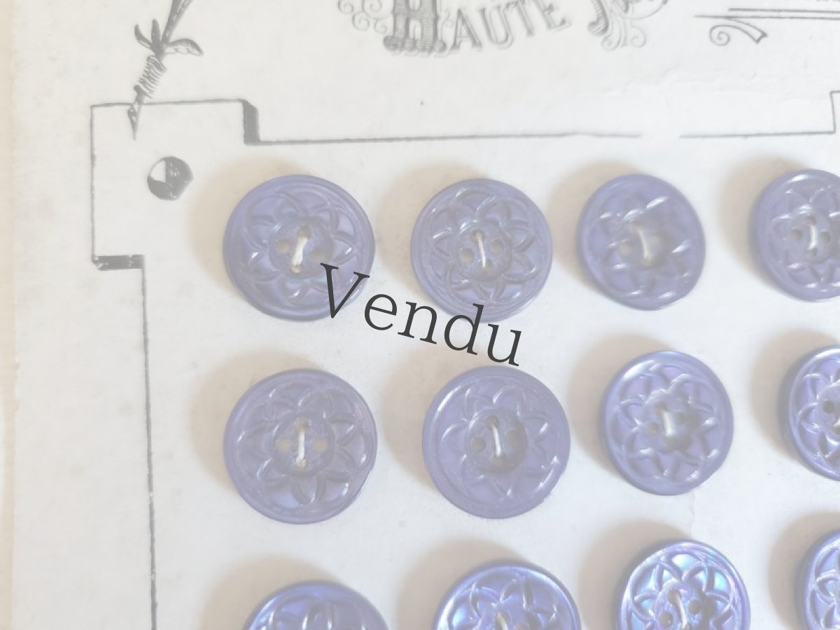 画像3: フランスアンティーク　貝ボタンシート Bleu marine 13mm (3)
