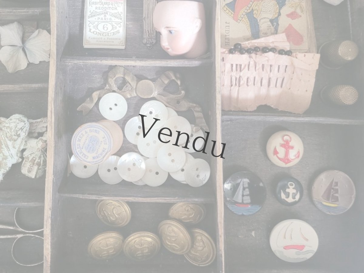 画像5: フランスアンティーク  マリンボタン いかり ブルーマリン 18mm (5)