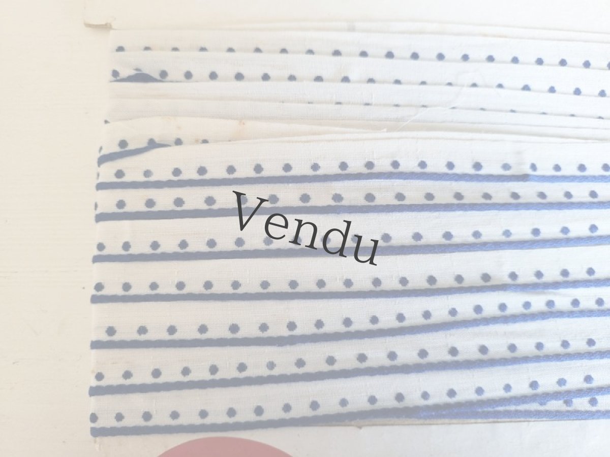 画像5: フランスヴィンテージ　ブルーマリンドットリボン 8m15cm (5)