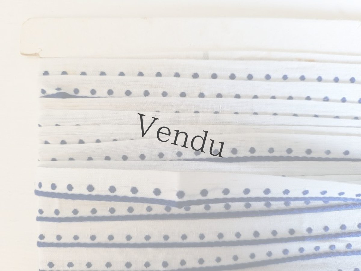 画像2: フランスヴィンテージ　ブルーマリンドットリボン 8m15cm (2)