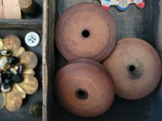 画像1: フランスアンティーク 木製糸巻きスプール 3個セット (1)