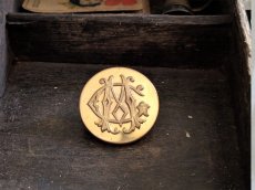 画像4: フランス 1900年前後 モノグラムボタン MC 28mm (4)