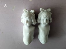 画像6: フランス 1910-1920年頃 ビスクドールパーツ リボンの女の子2体セット 5cm (6)