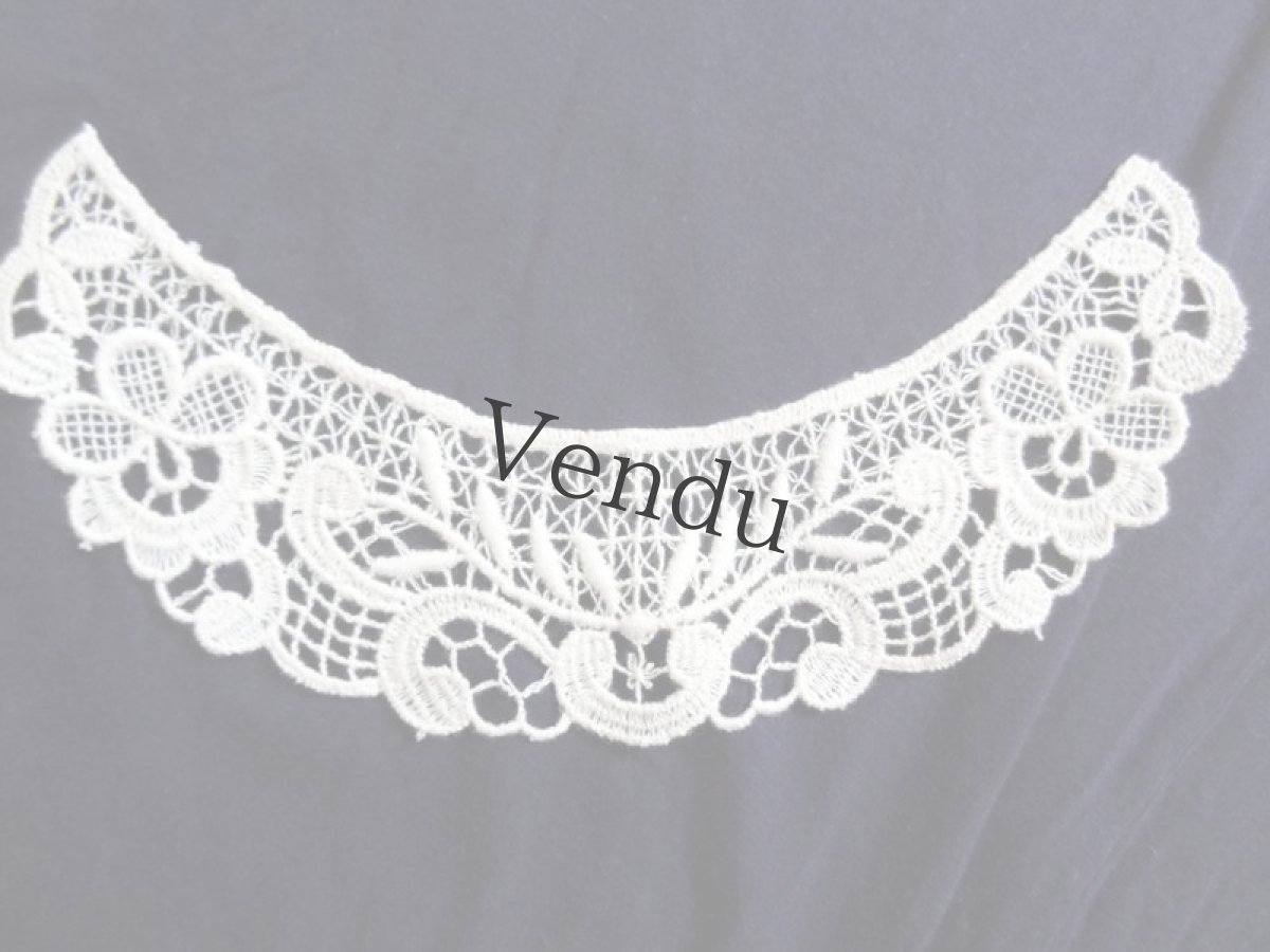 画像2: ヴィンテージ　クロシェレースのつけ襟 (2)