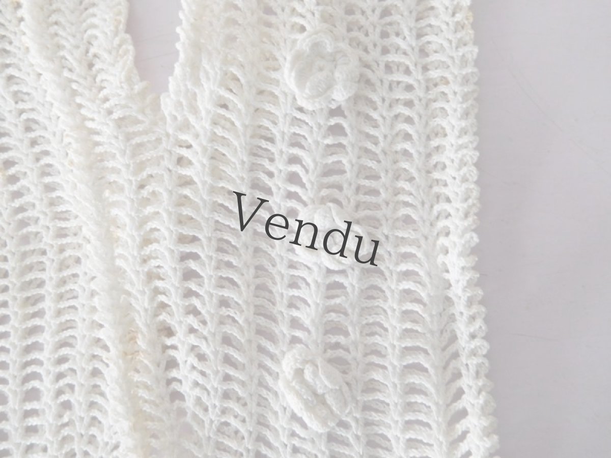 画像2: フランスアンティーク　リネンクロッシェレース 夏の手袋  (2)