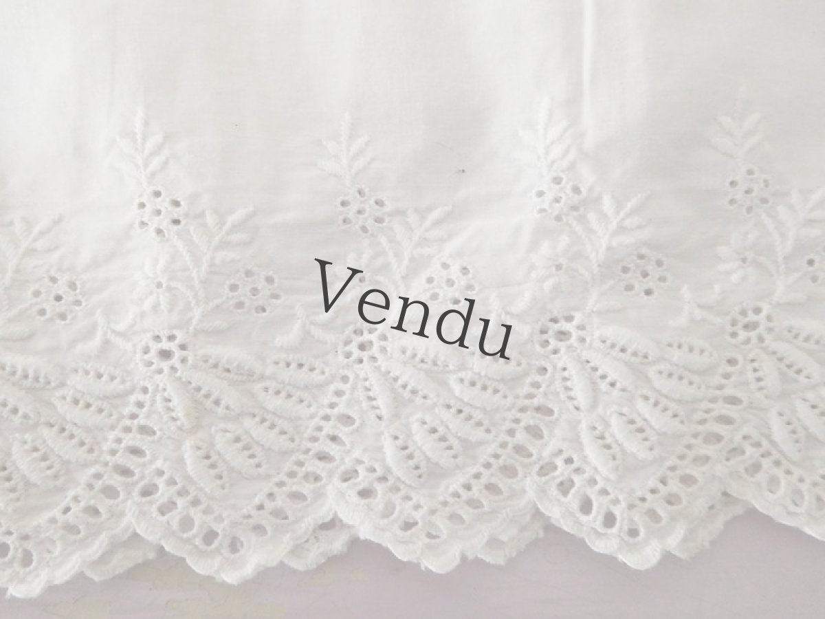 画像3: フランスヴィンテージ　幅広 刺繍スカラップレース 183cm (3)