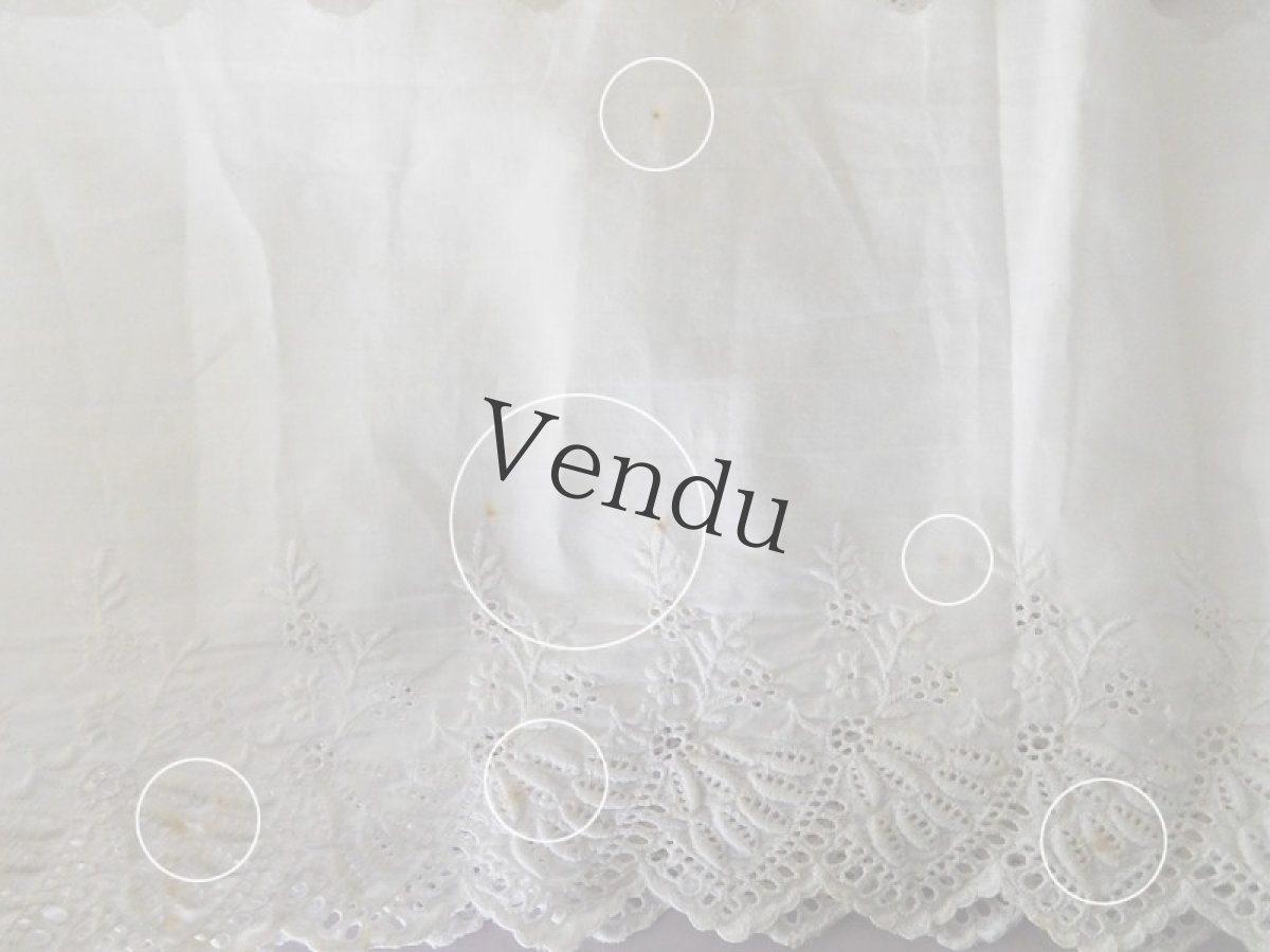 画像8: フランスヴィンテージ　幅広 刺繍スカラップレース 183cm (8)