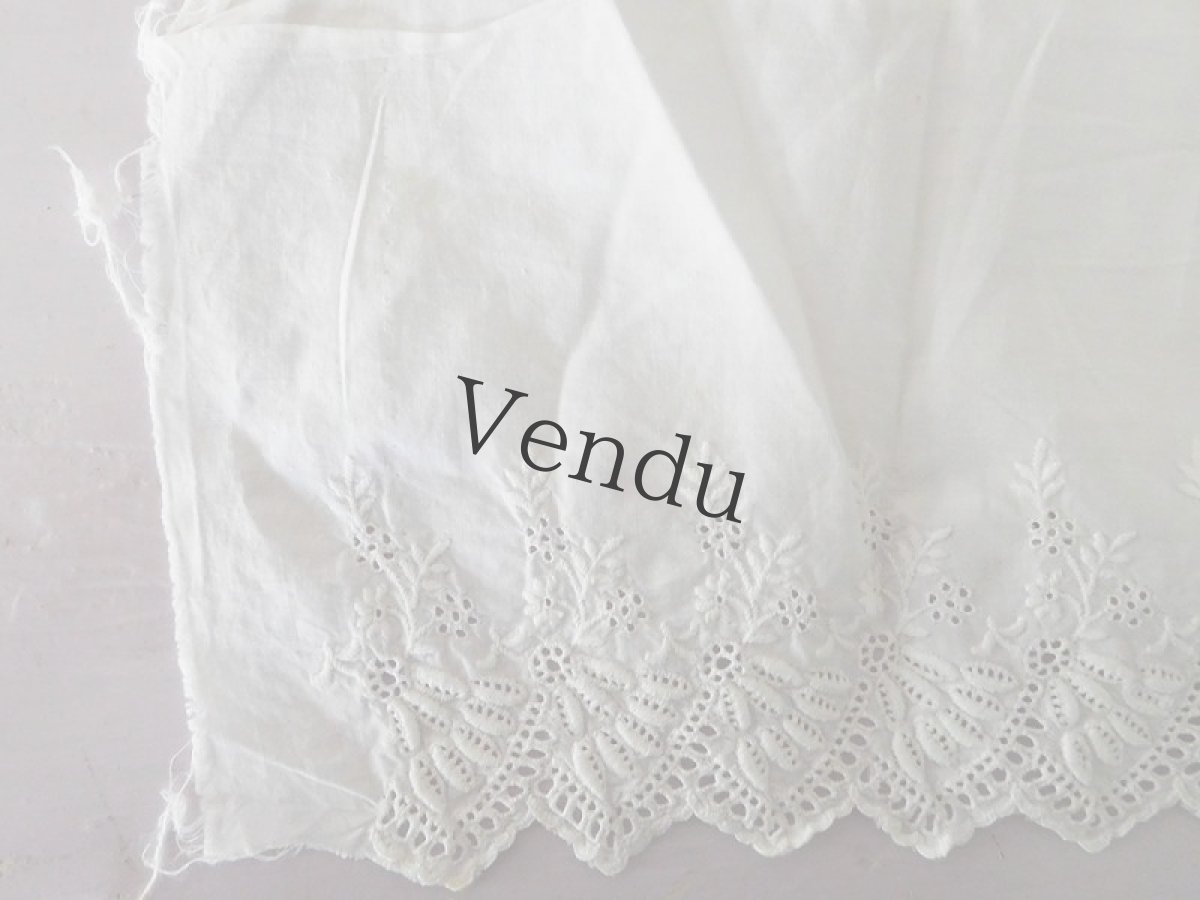 画像7: フランスヴィンテージ　幅広 刺繍スカラップレース 183cm (7)