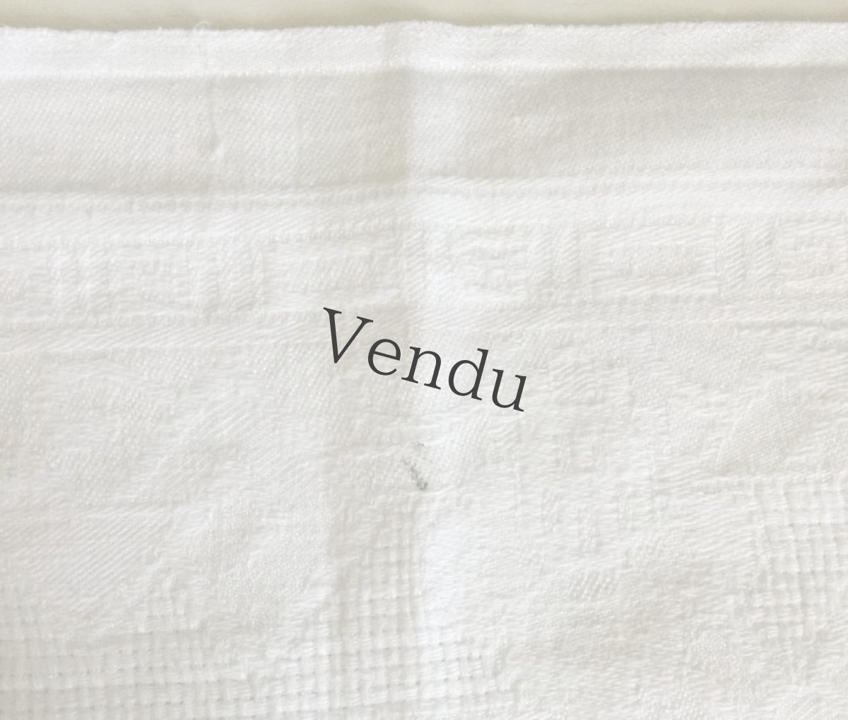 画像9: フランスアンティーク　ダマスク織リネンクロス (9)