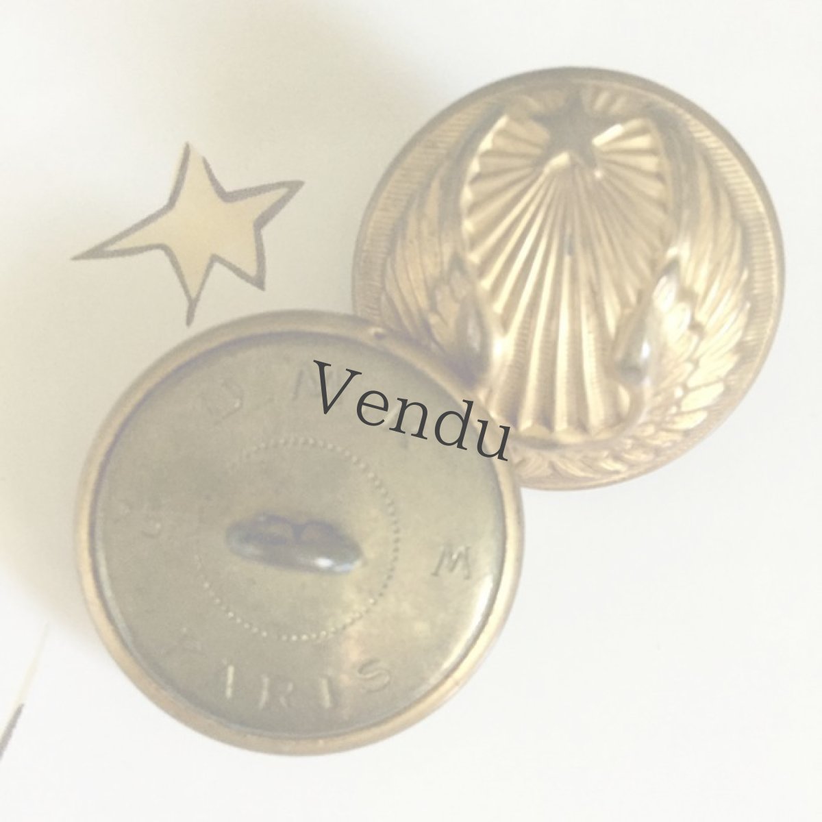 画像4: ヴィンテージ　仏空軍メタルボタン25mm (4)