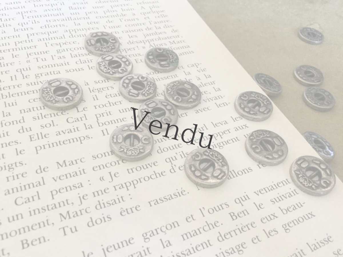 画像2: ヴィンテージ　メタルボタン 14mm (2)