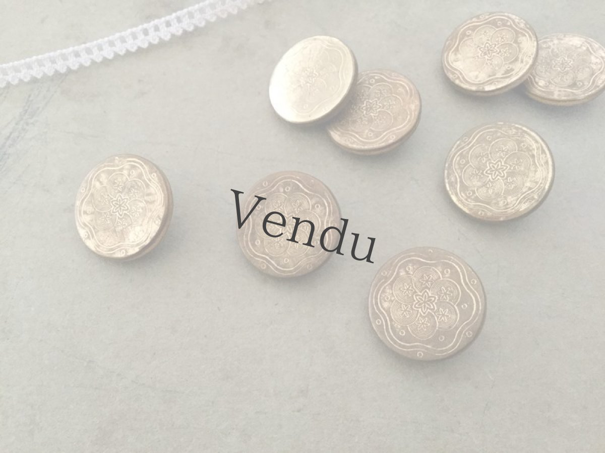 画像6: フランスアンティーク　繊細柄の真鍮ボタン 22ｍｍ (6)