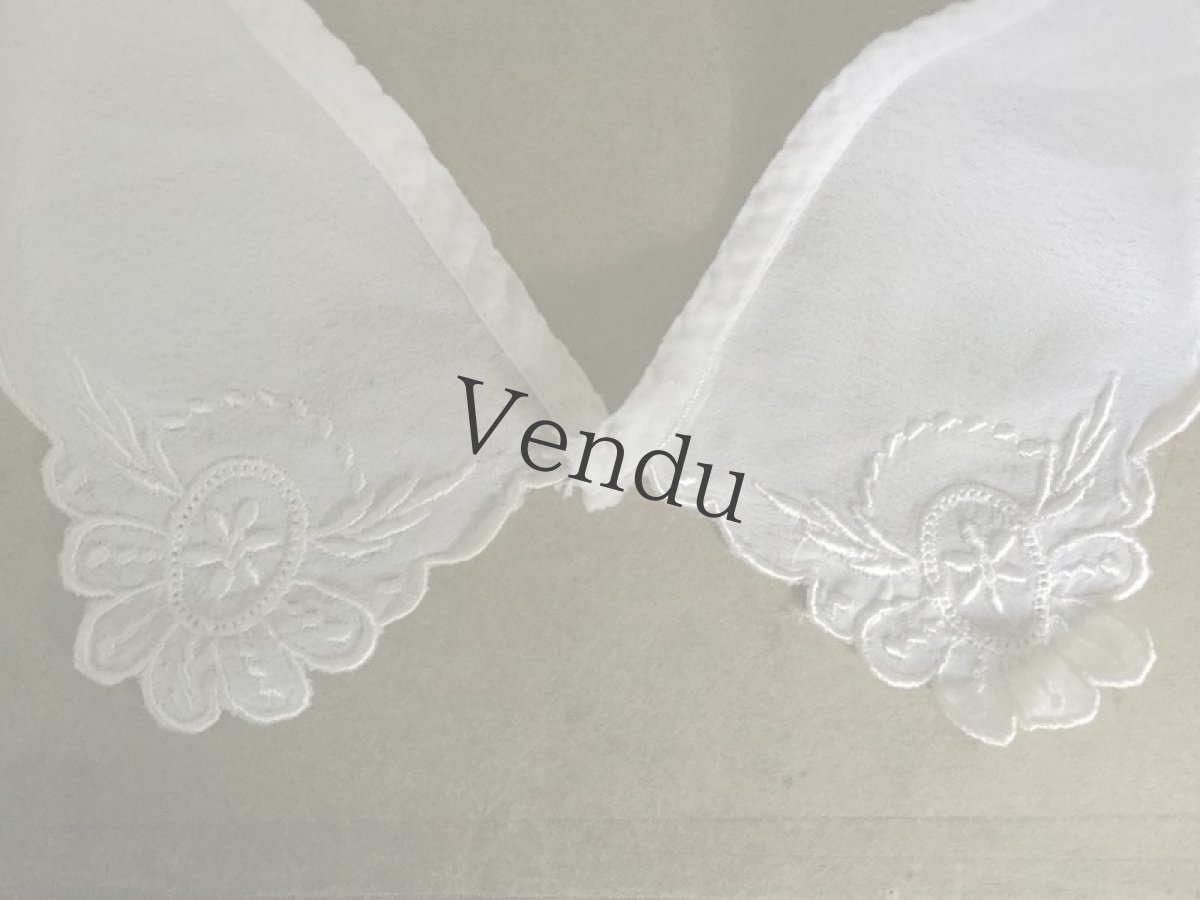 画像3: フランスヴィンテージ　刺繍つけ襟 (3)