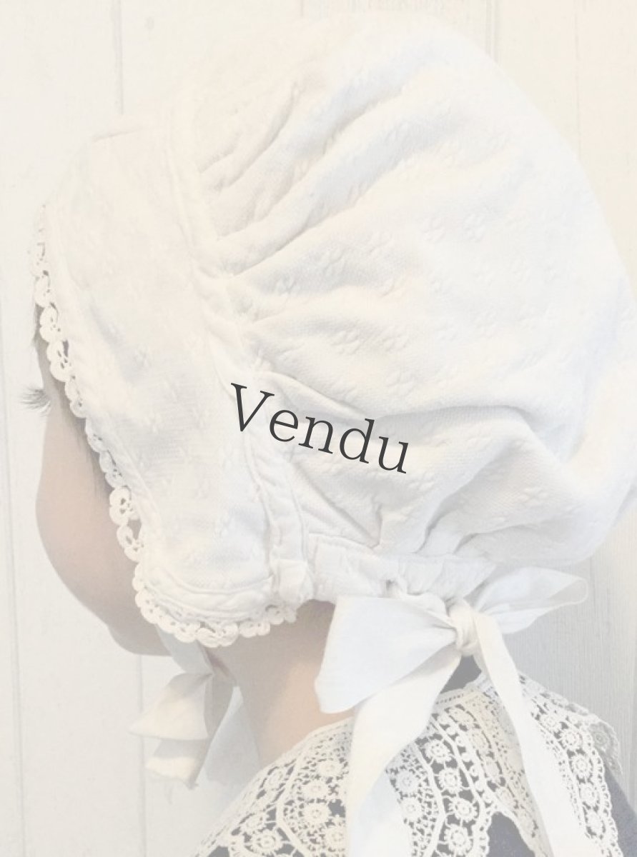 画像2: アンティーク　コットン ボネ (2)