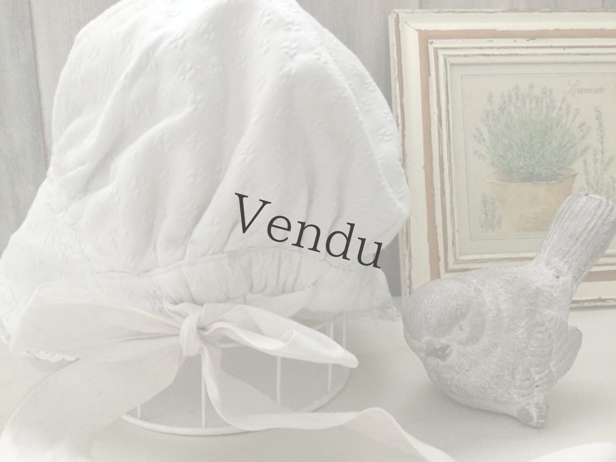 画像4: アンティーク　コットン ボネ (4)