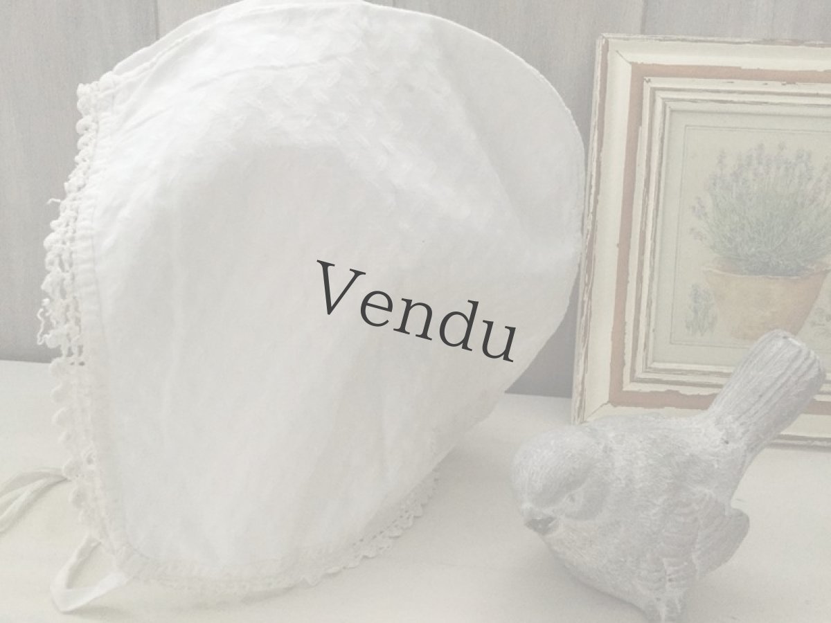 画像3: フランスアンティーク　コットン ボネ (3)